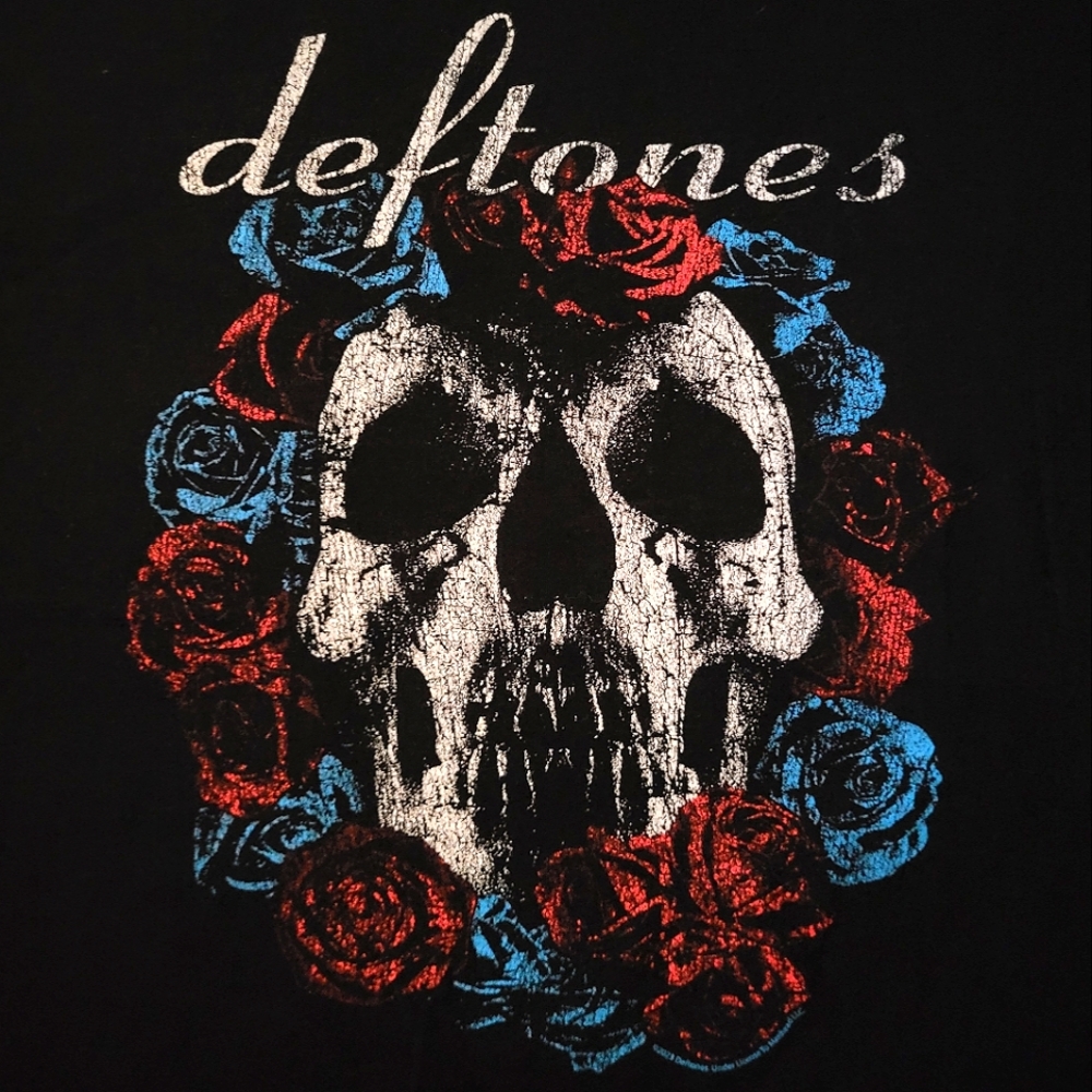The Deftones Skull and Roses Black Shirt - Picture 3 of 3